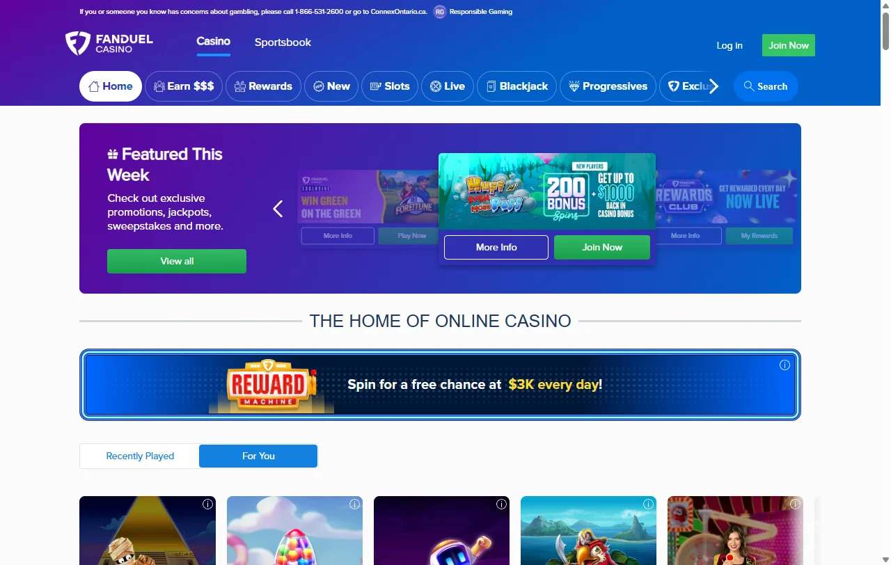 FanDuel Casino games and live dealer library overview