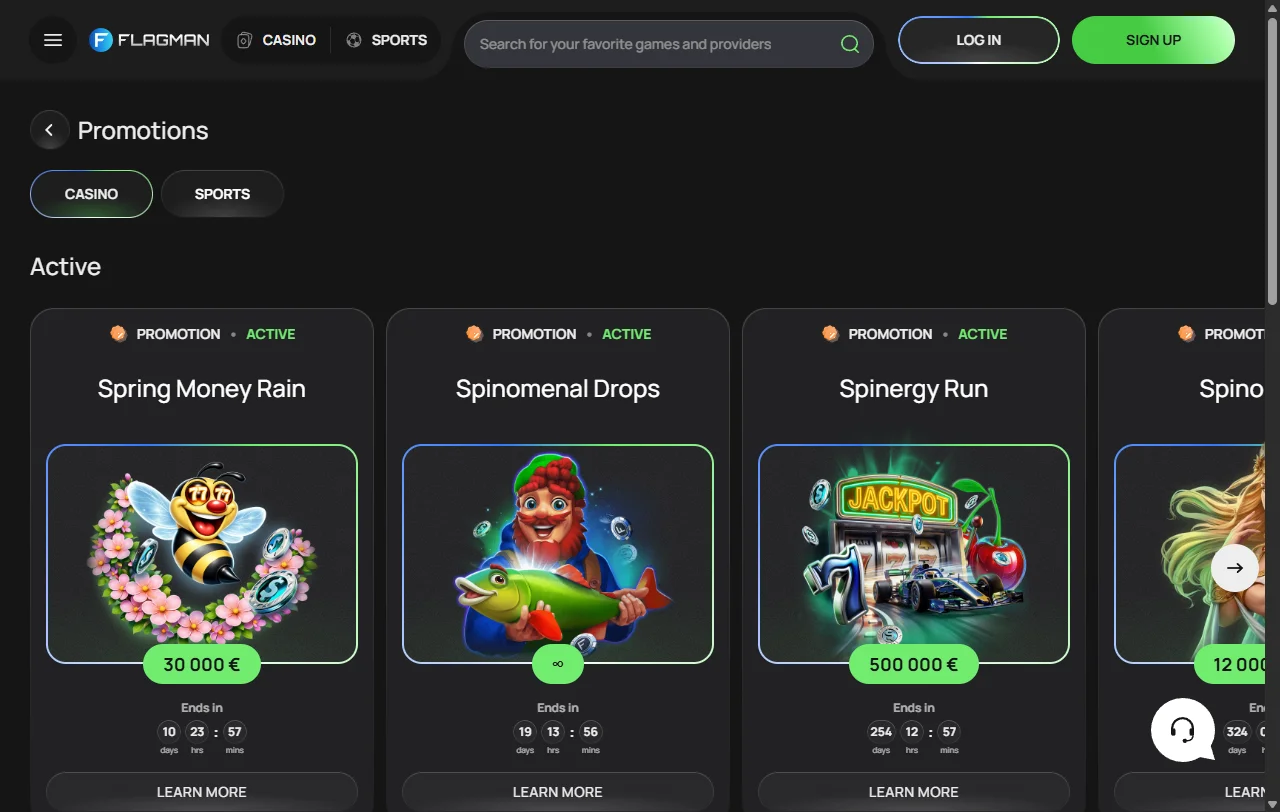 Flagman Casino slots and live games overview
