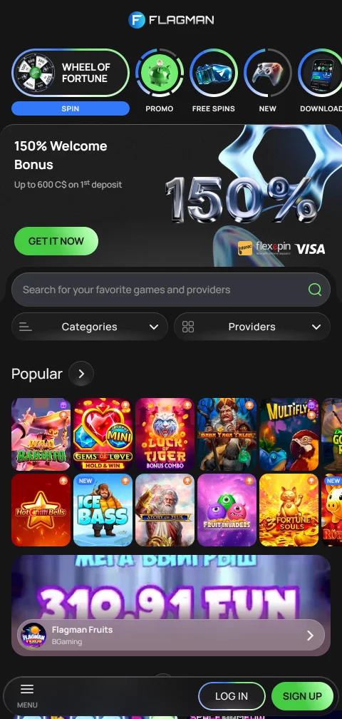 Flagman Casino mobile access for Indian players