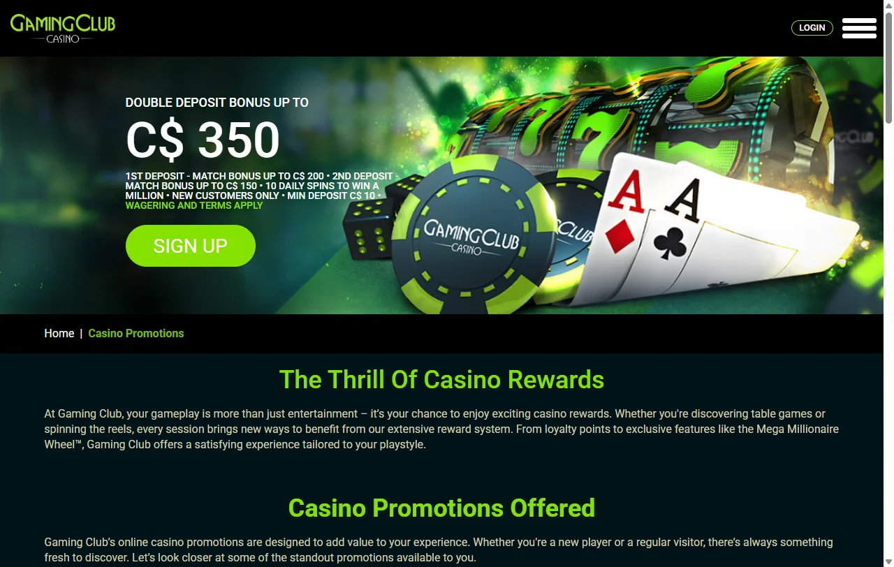 Gaming Club Casino games focus with slots and live dealer variety
