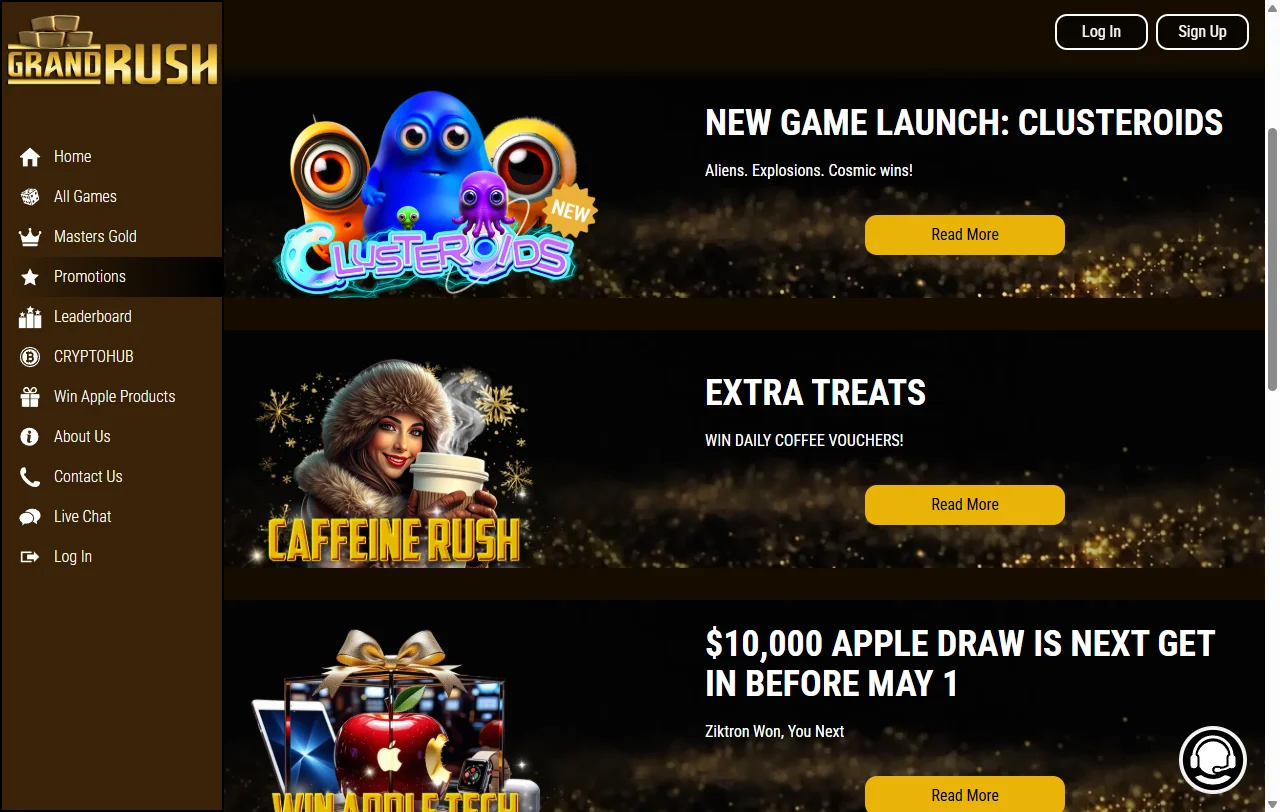 Grand Rush Casino bonus analysis with welcome offer and wagering context