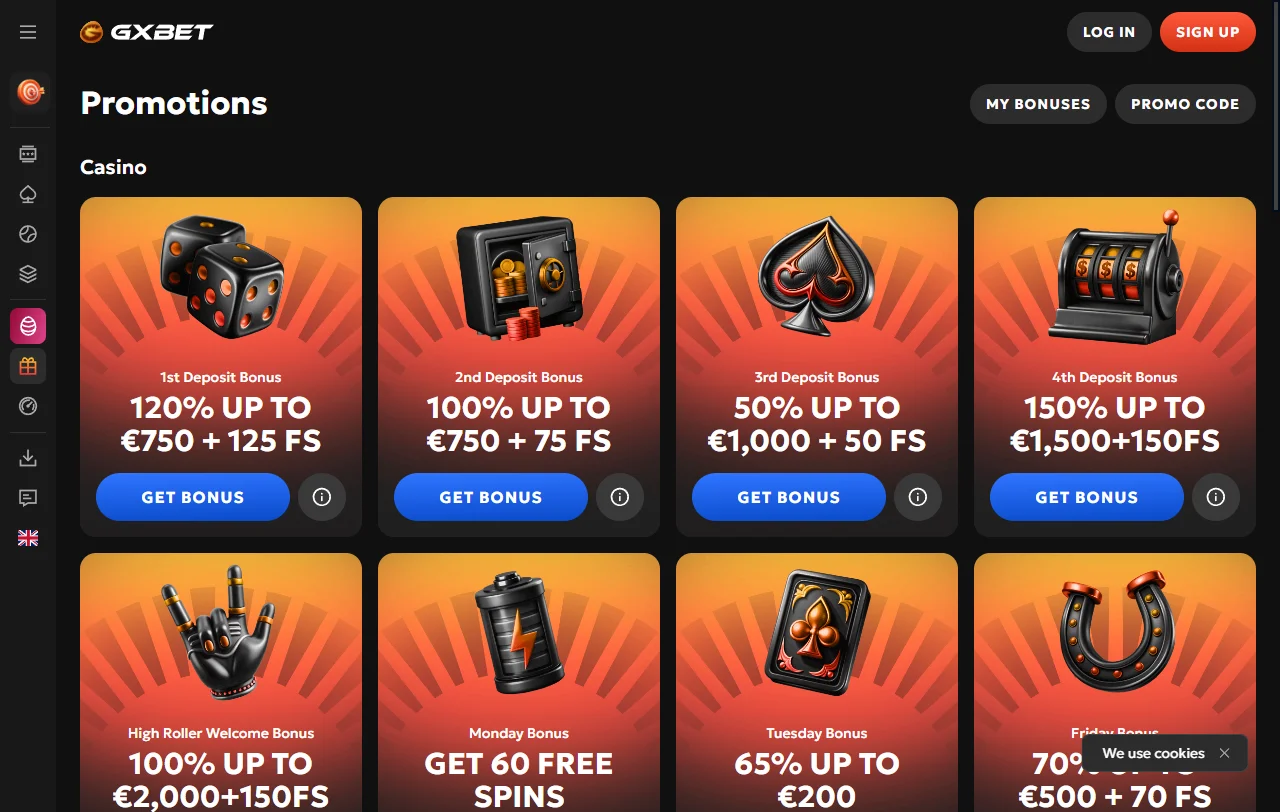 GXbet Casino bonus offers and promotional structure for new players