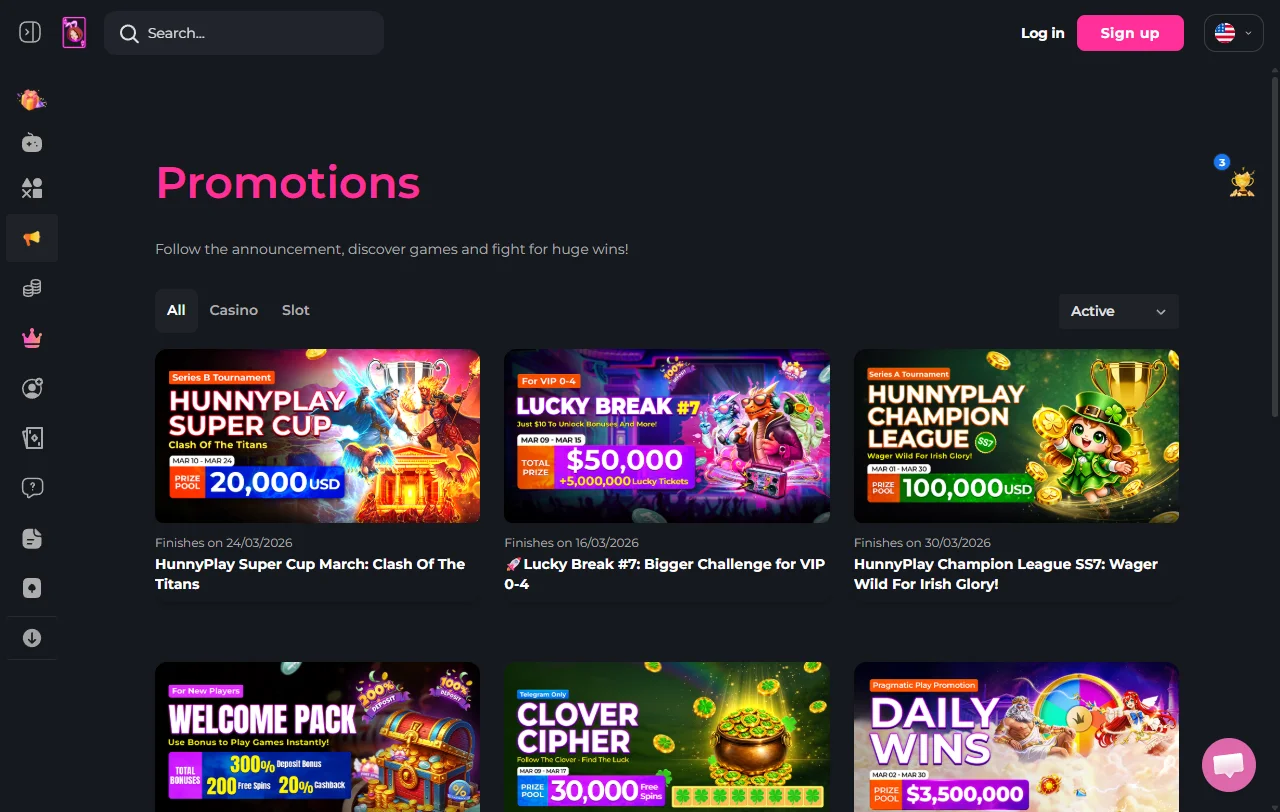 Hunnyplay Casino bonus terms and welcome offer summary