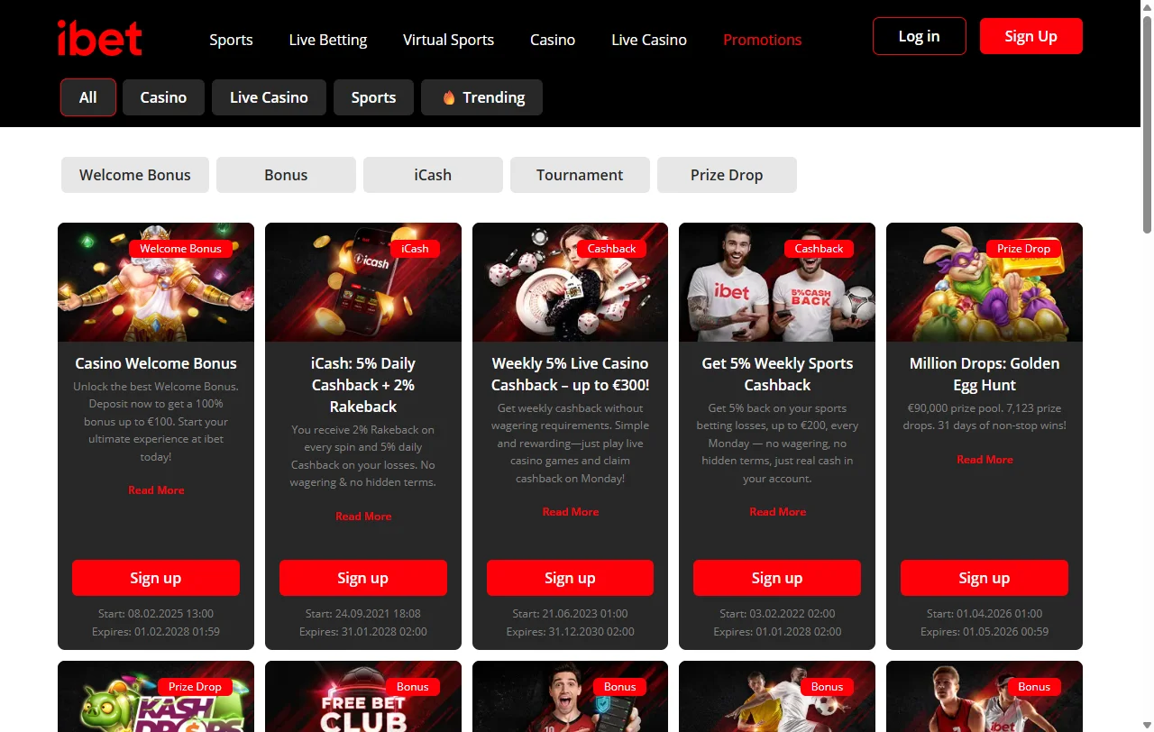 ibet Casino bonuses and offers summary for India