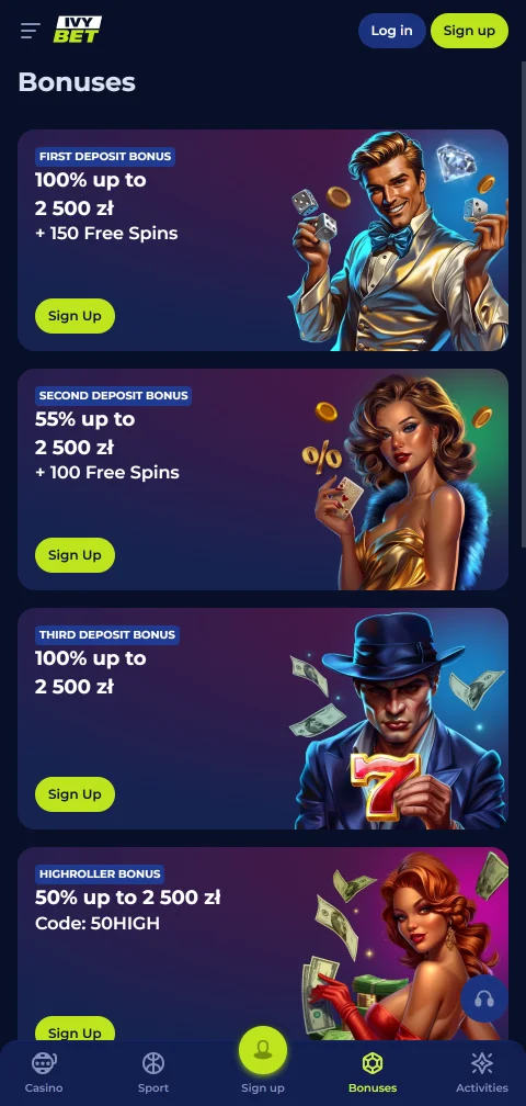Ivybet Casino deposits, withdrawals and payment options