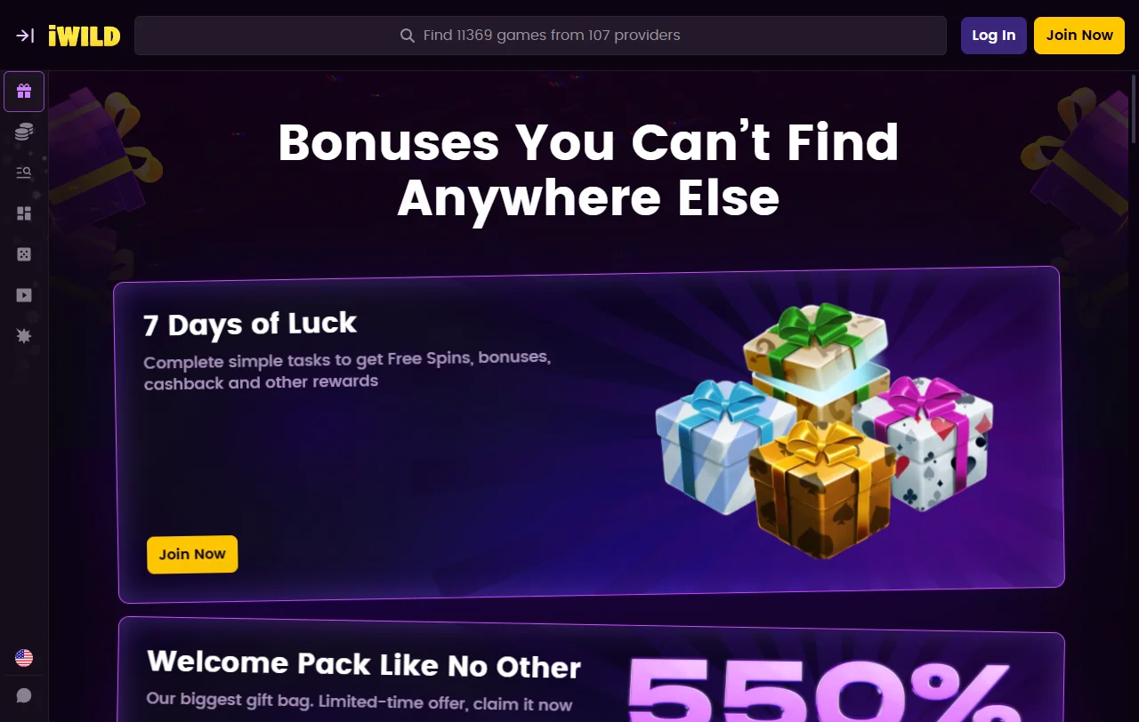 iWild Casino bonuses overview with welcome offer and wagering terms