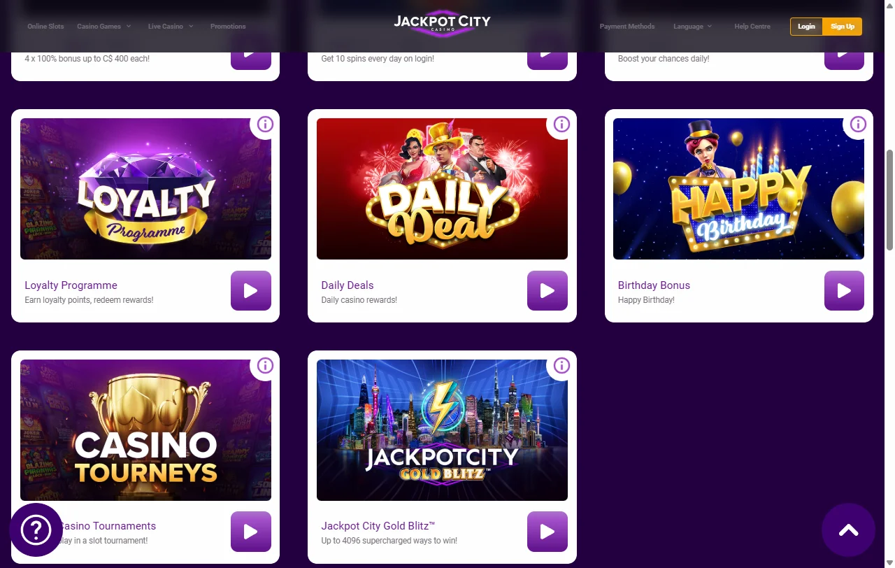 Jackpot City Casino welcome bonus and promotion details