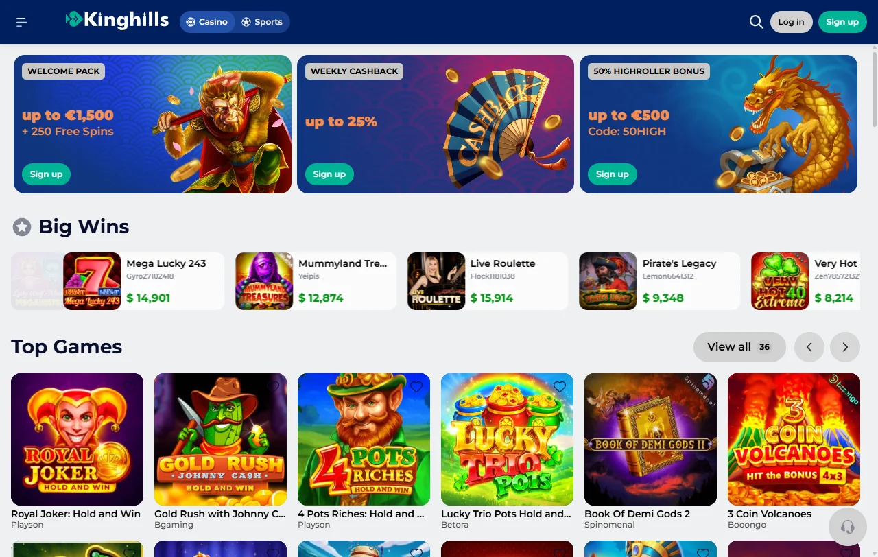 KingHills Casino review for India players and platform features