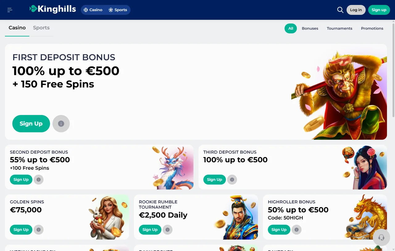 KingHills Casino games library and live dealer entertainment overview