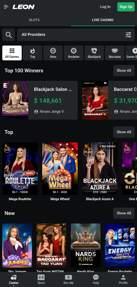 Leon Casino mobile gaming access and browser usability
