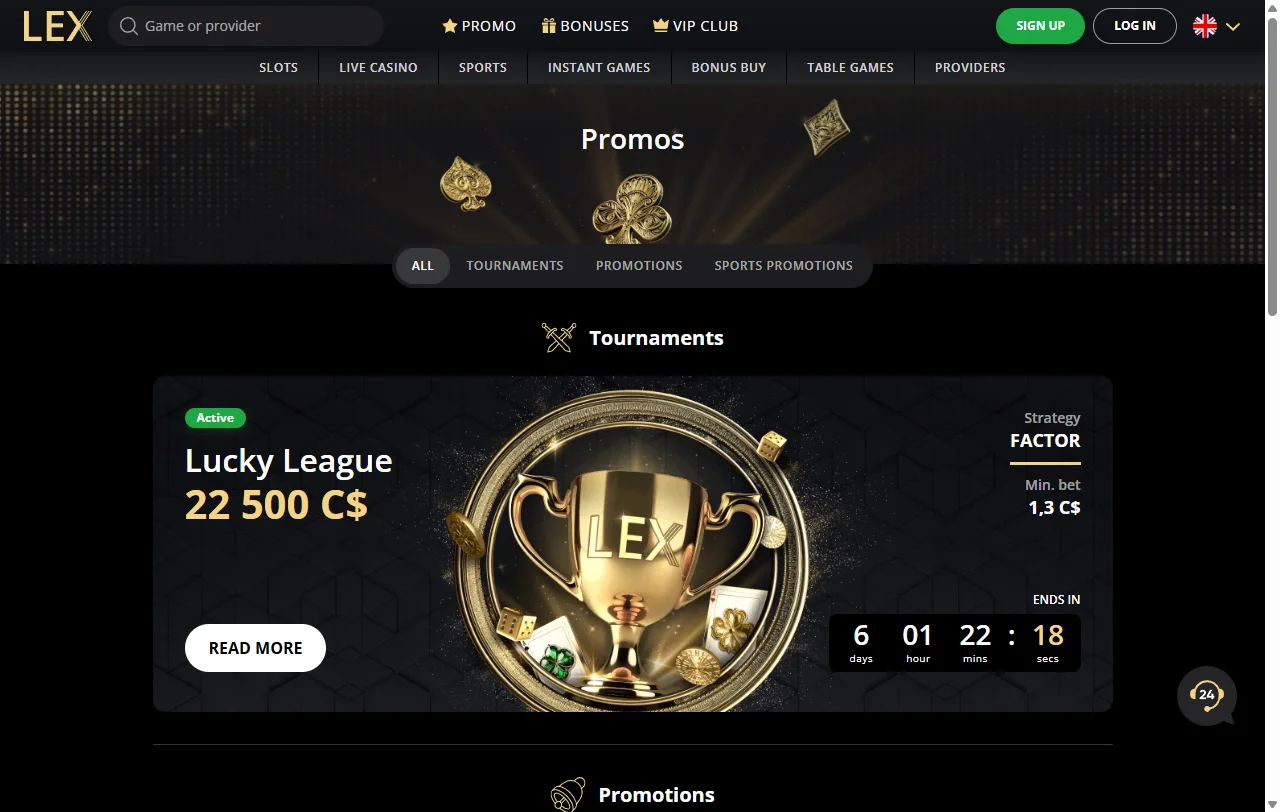 Lex Casino bonuses, offers and welcome terms for new users