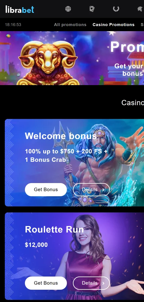 LibraBet Casino deposits and withdrawals with cards, e-wallets and crypto