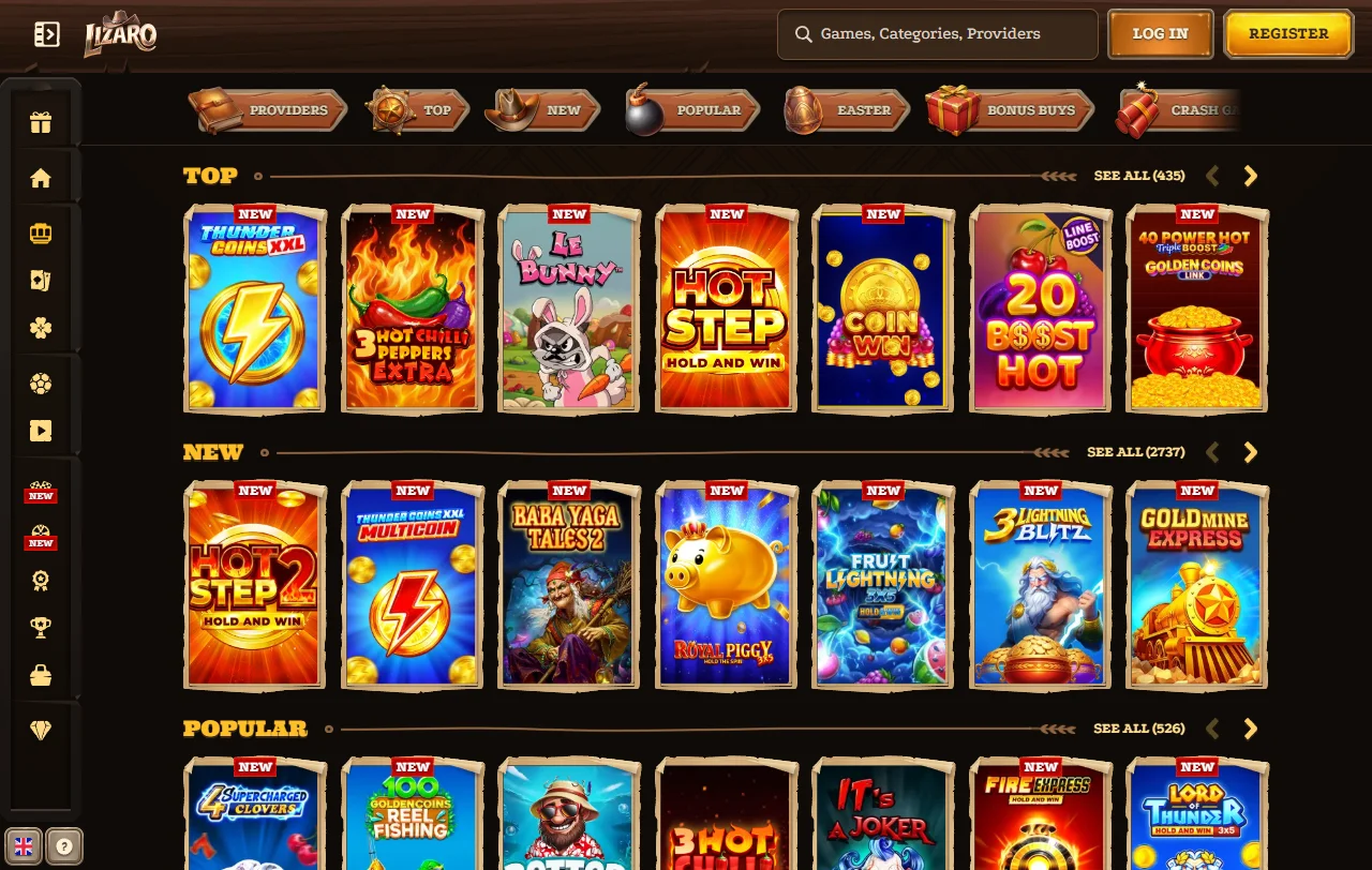 Lizaro Casino bonus terms and welcome offer