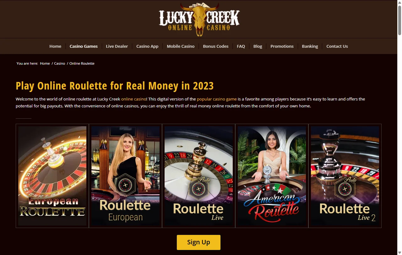 Lucky Creek Casino review with payments, games and support details