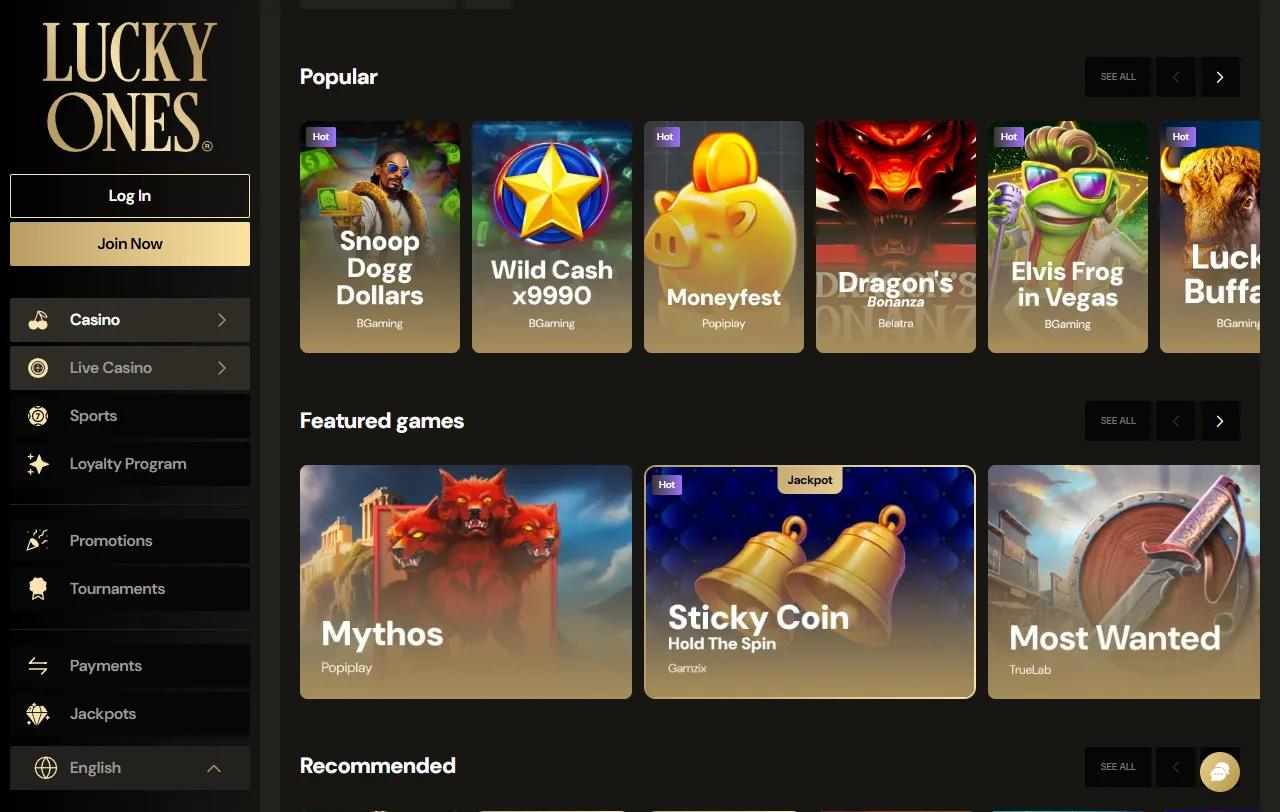 Lucky Ones Casino bonus terms and welcome offer summary
