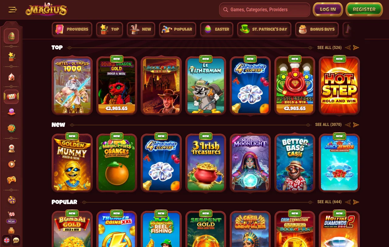 Magius Casino bonus terms and promotional structure