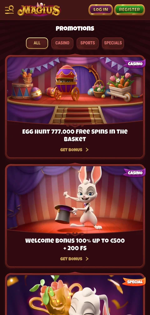 Magius Casino deposits withdrawals and payment methods