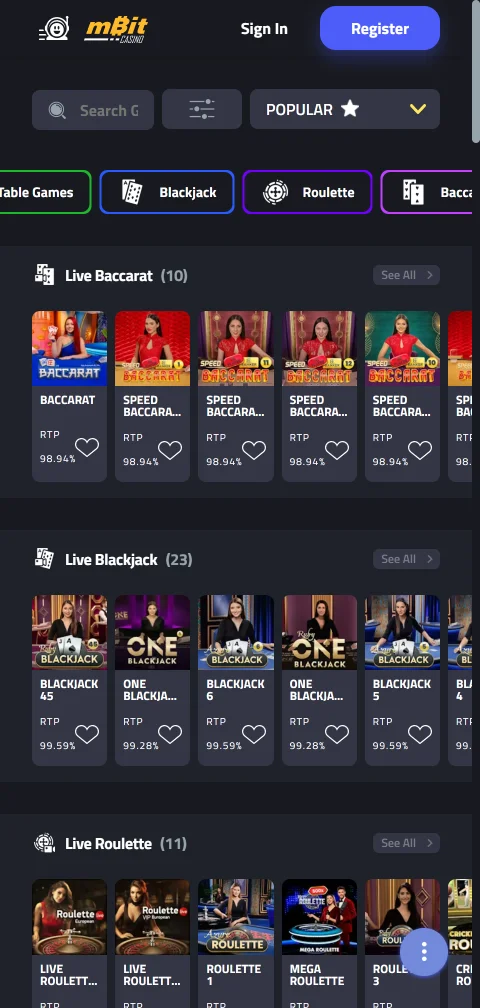 mBit Casino mobile gaming access on Android and iPhone browsers