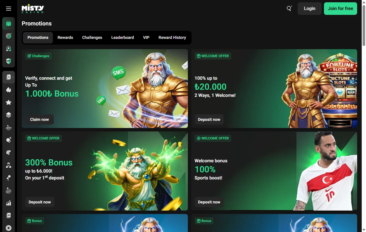 Misty Casino slots, live tables and software providers overview