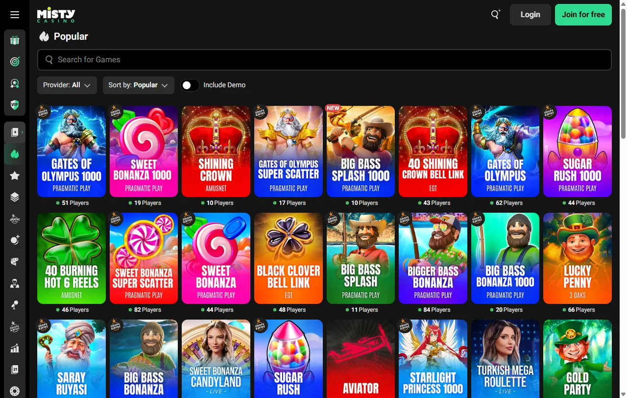 Misty Casino bonus terms, welcome offer and wagering summary
