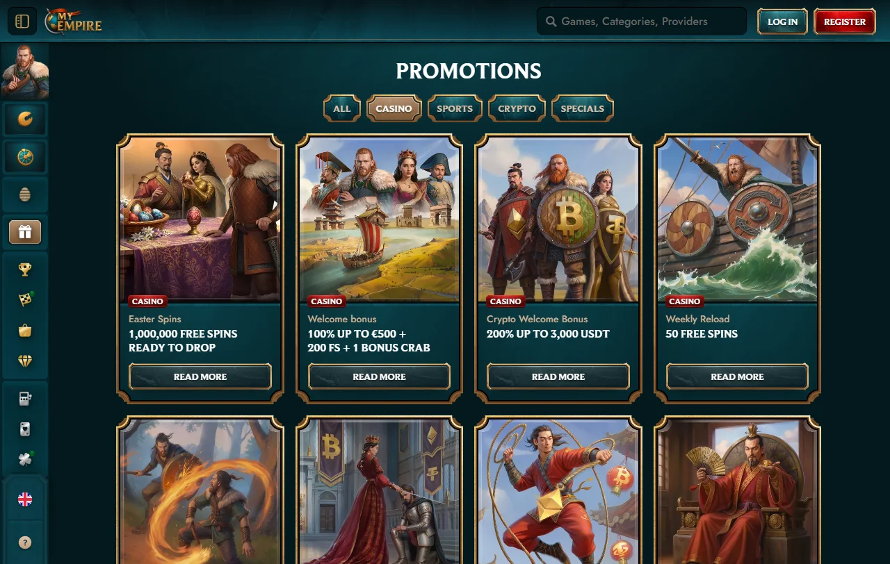 MyEmpire Casino games, slots and live tables for India