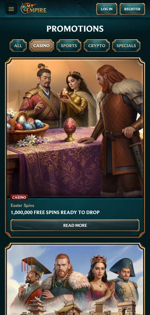 MyEmpire Casino deposits, withdrawals and banking methods overview