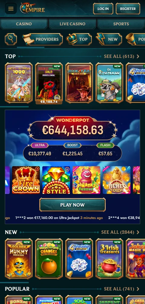 MyEmpire Casino security, licensing and player protection details