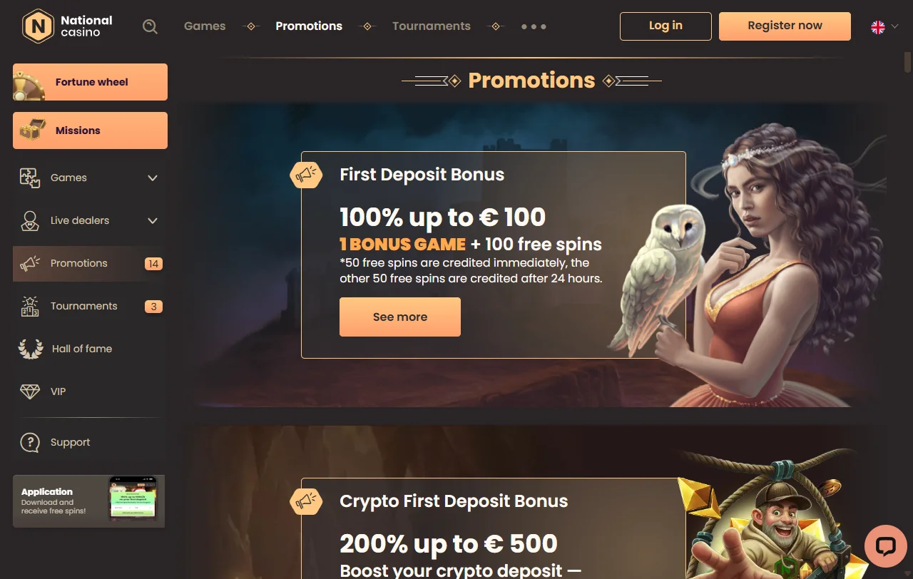 National Casino bonus structure and welcome offer details for readers