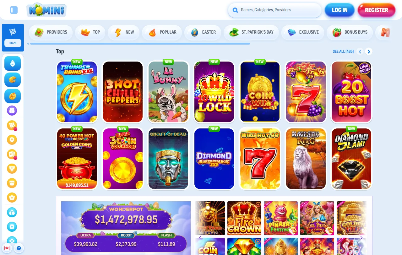 Nomini Casino welcome bonus terms and promotional structure