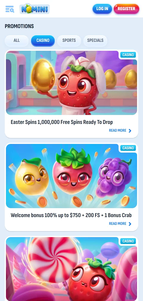 Nomini Casino deposits, withdrawals and banking methods overview