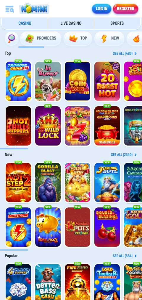 Nomini Casino security, licensing and player protection details