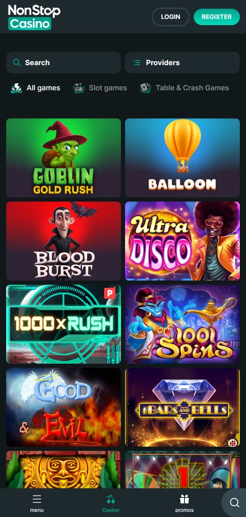 NonStop Casino deposits, withdrawals and INR payment options