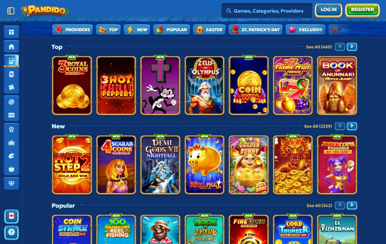 Pandido Casino bonus and promotion summary