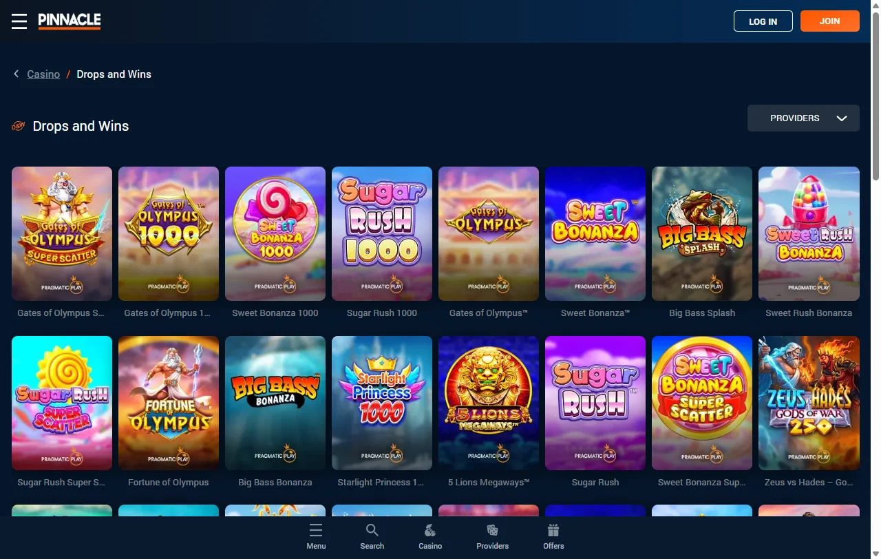 Pinnacle Casino bonuses, rewards and welcome offer details