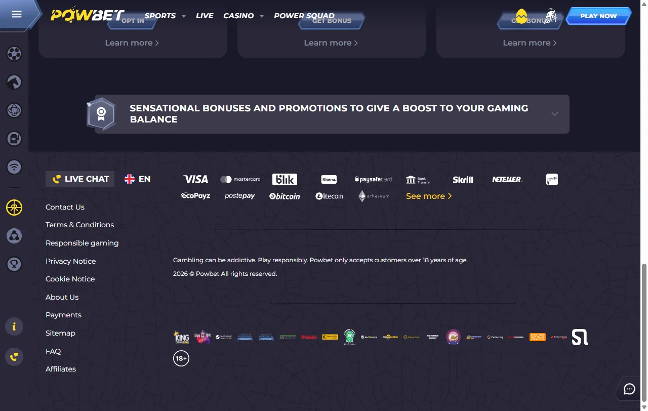 Powbet Casino analysis of games, slots and live entertainment