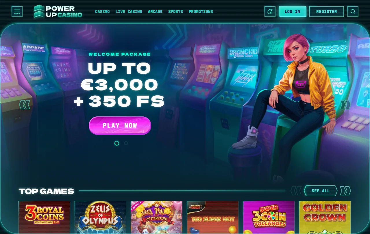 Powerup Casino review covering licensing, games and banking overview