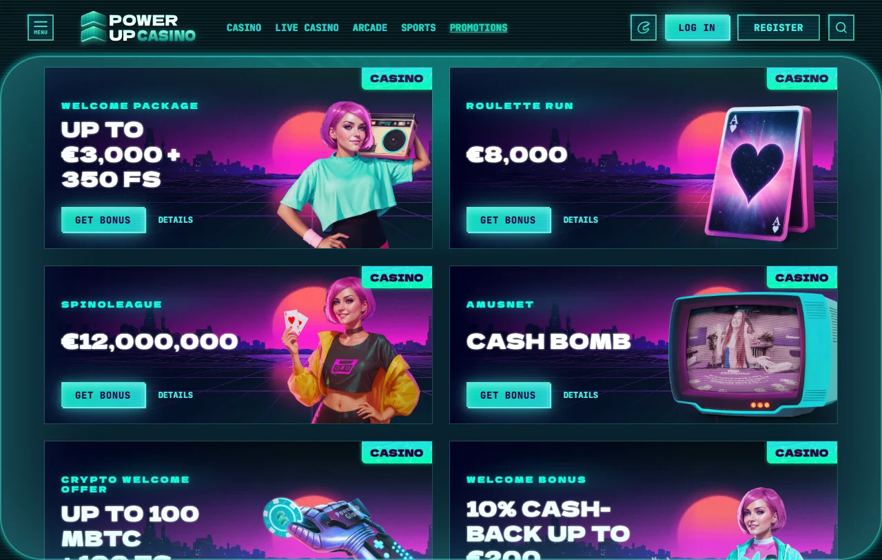 Powerup Casino bonus terms, offers and welcome package summary