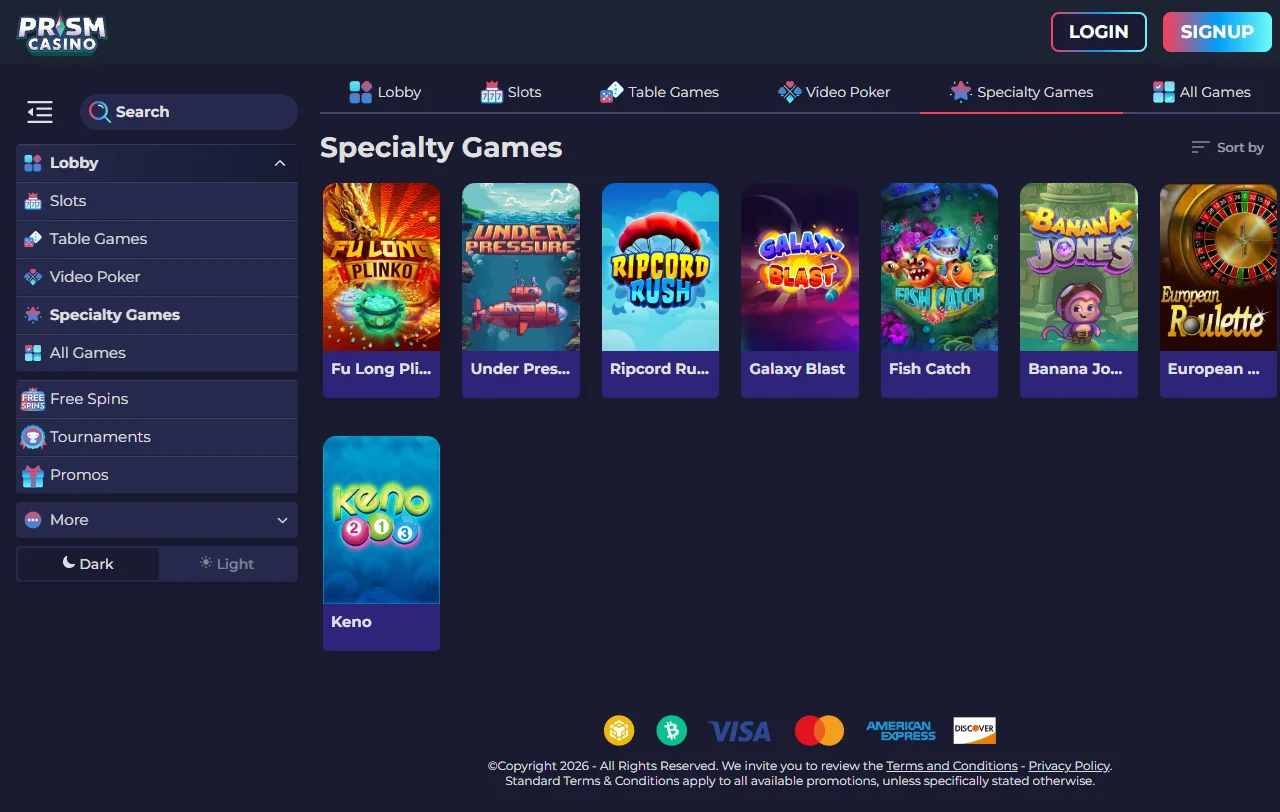 Prism Casino bonus offers and welcome promotion details