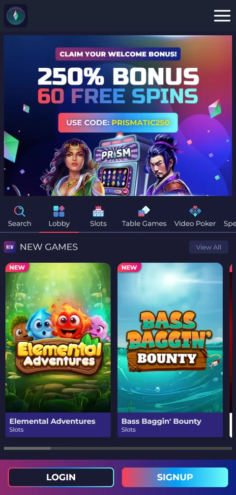Prism Casino mobile access on smartphone for Indian players
