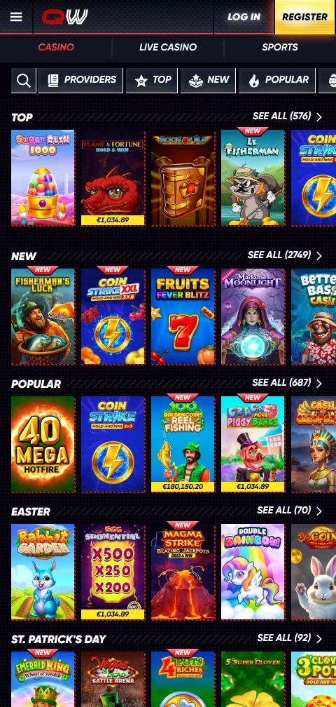 QuickWin Casino payment methods and withdrawal process details