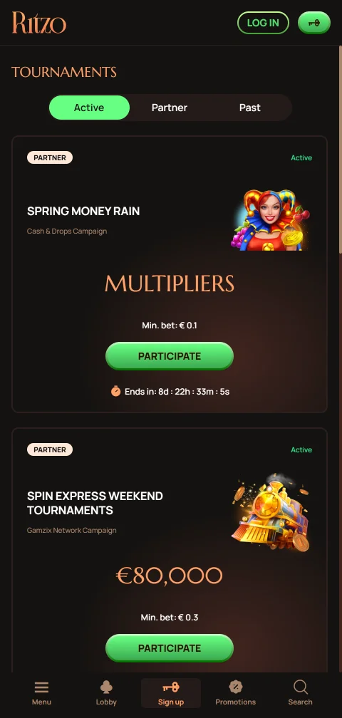 Ritzo Casino deposits withdrawals and banking methods