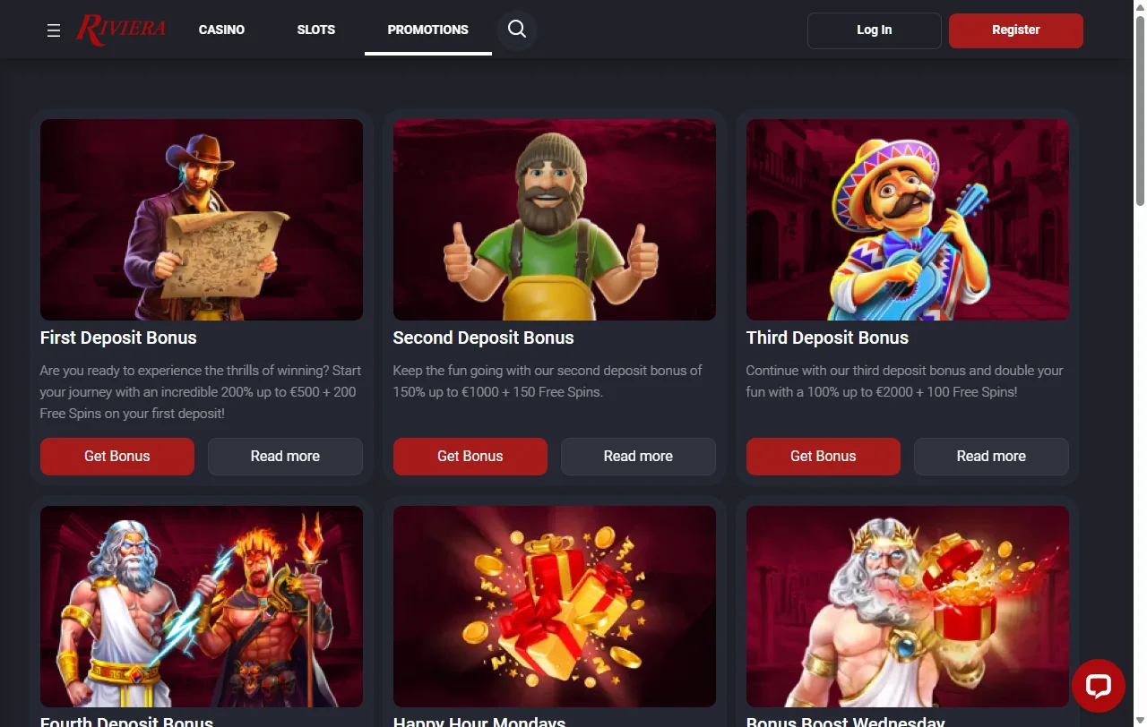 Riviera Casino bonus terms and welcome offer details for readers