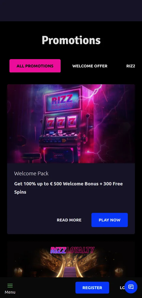 Rizz Casino licence, security and player protection details