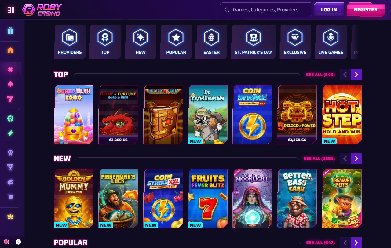 Roby Casino bonus terms and welcome offer summary