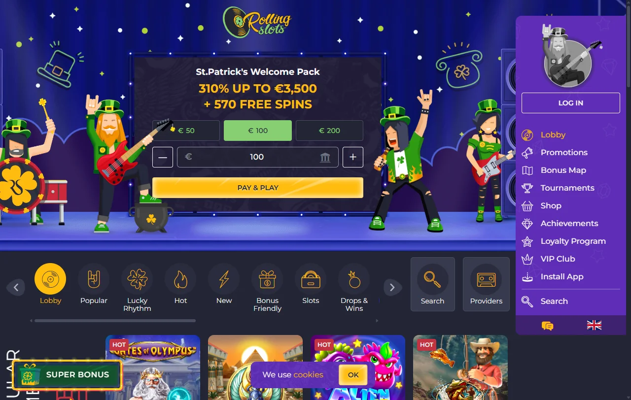 Rolling Slots Casino overview with India-focused review context
