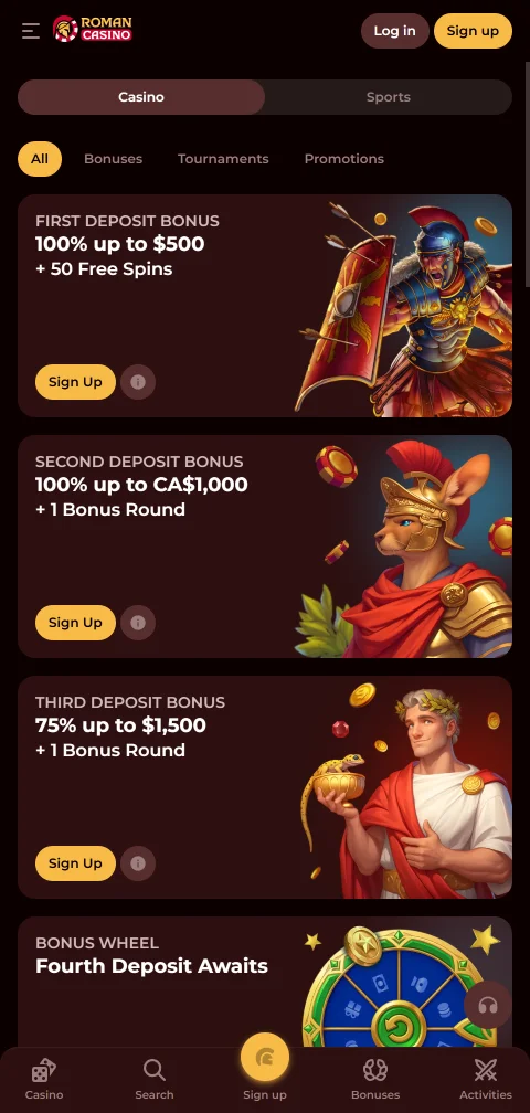 Roman Casino deposits withdrawals and banking options for India