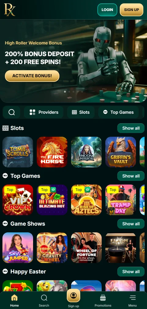 RX Casino mobile access and browser play for India players