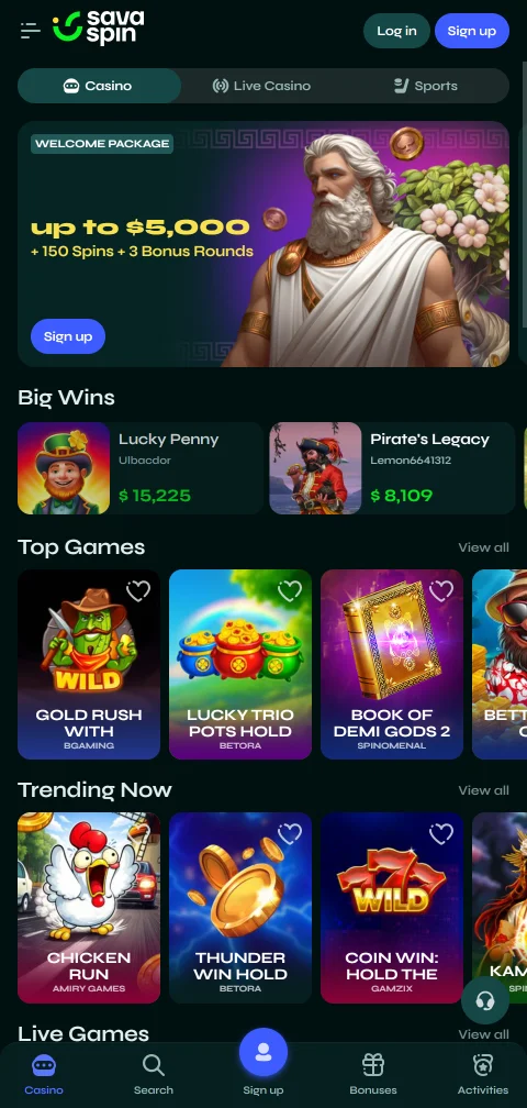 Savaspin Casino mobile access on smartphones