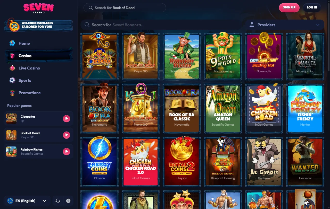 Seven Casino games and provider range for cautious players