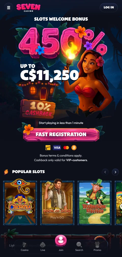Seven Casino mobile access and browser play for India